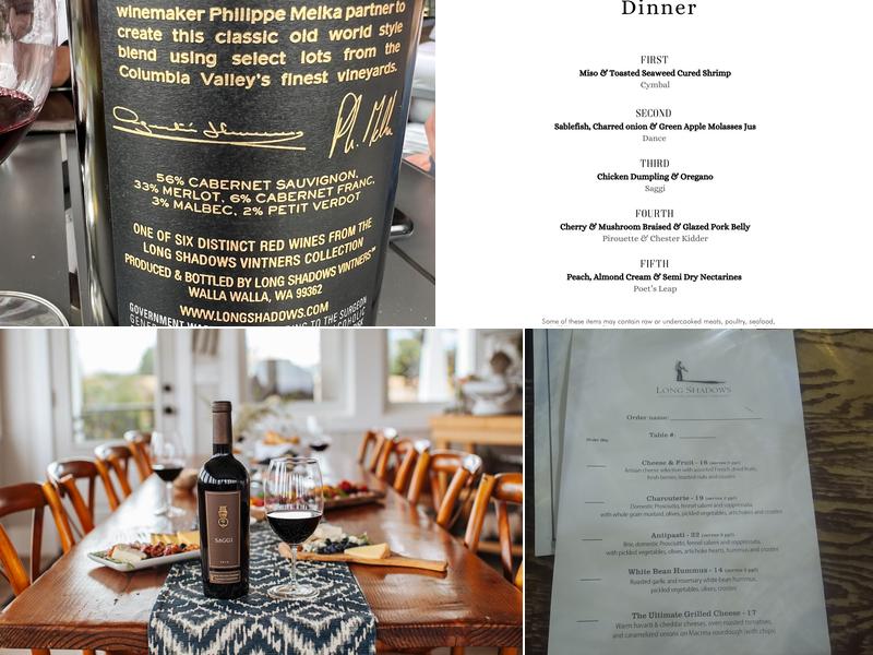 Long Shadows Tasting Room Menu