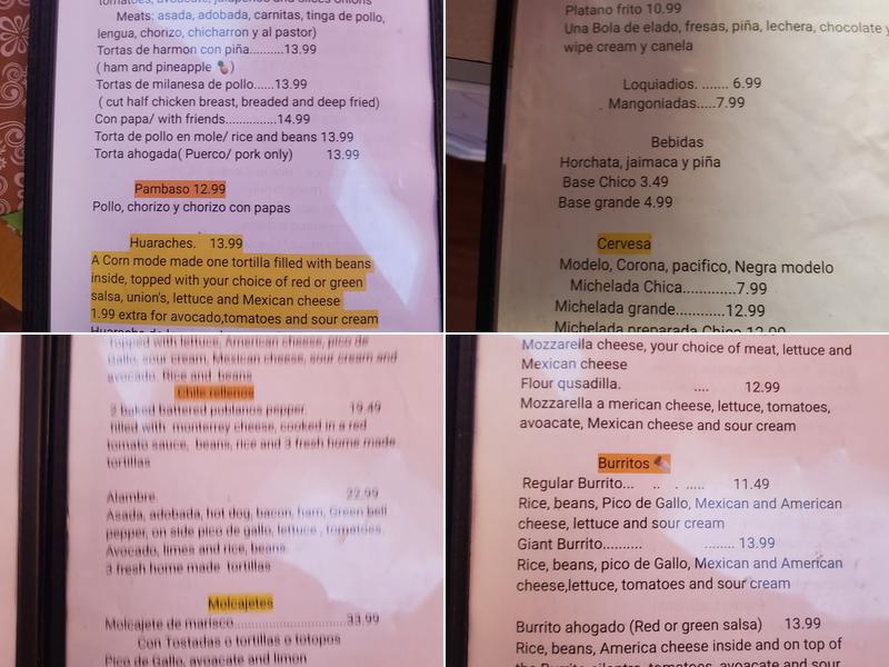 Taqueria Juquilita Menu