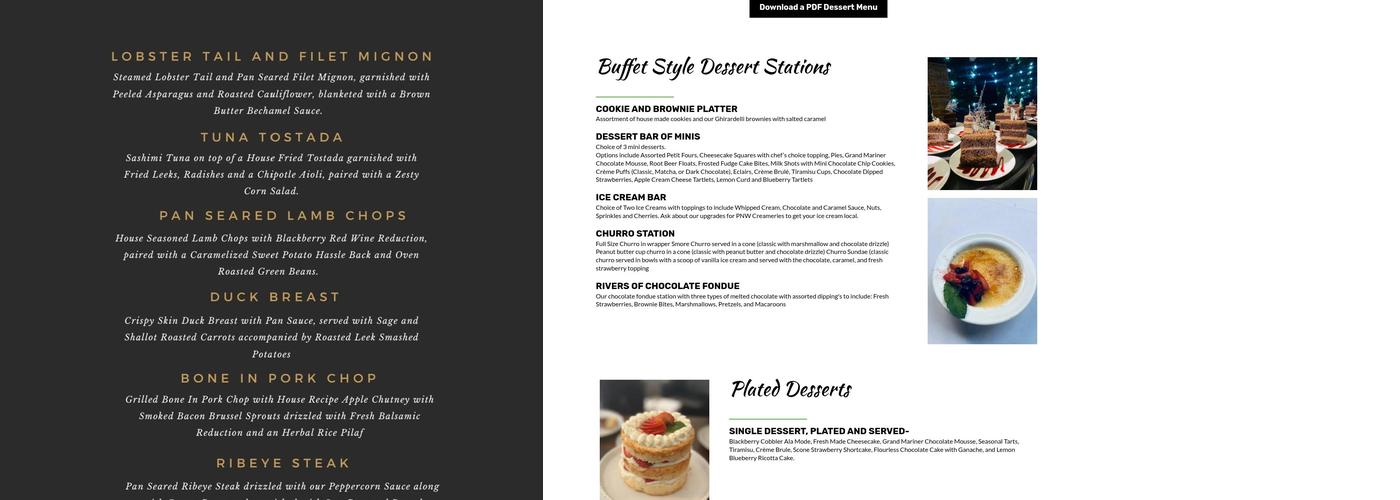 Essence of the Thymes Menu