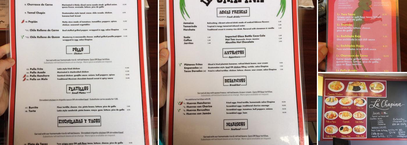 La Chapina Menu