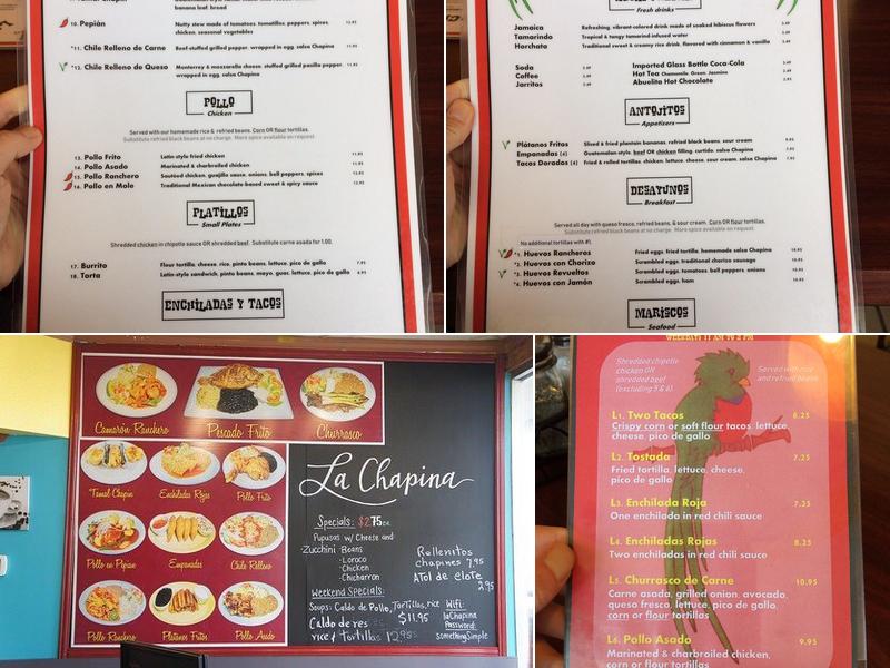 La Chapina Menu