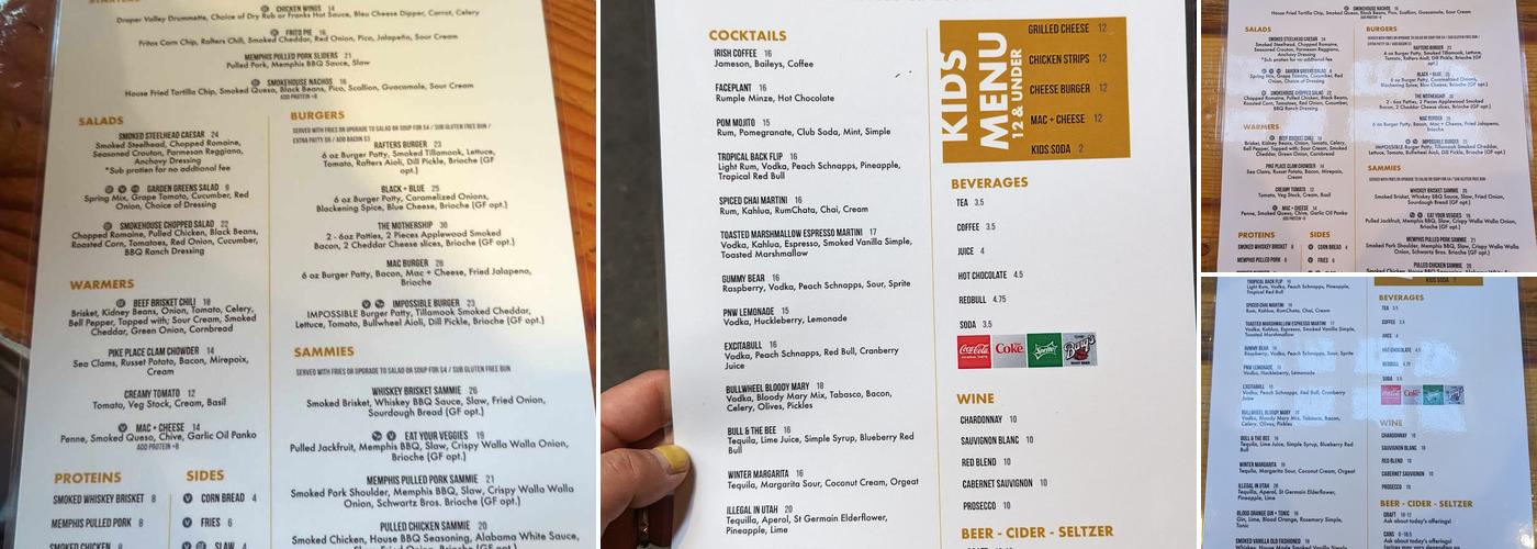 Rafters Smokehouse Menu