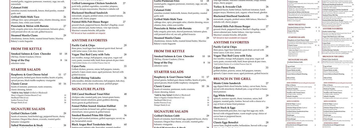 The Wooly Toad - Golf Club at Newcastle Menu