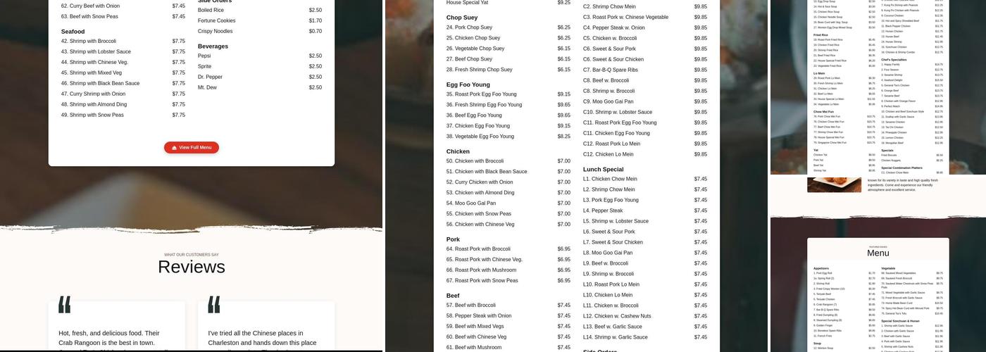 Fortune Pavilion Menu