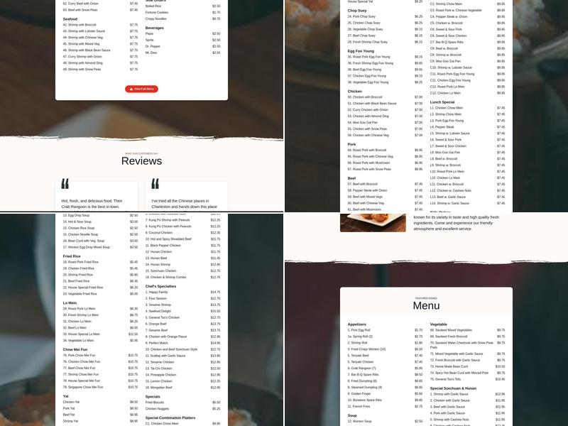 Fortune Pavilion Menu