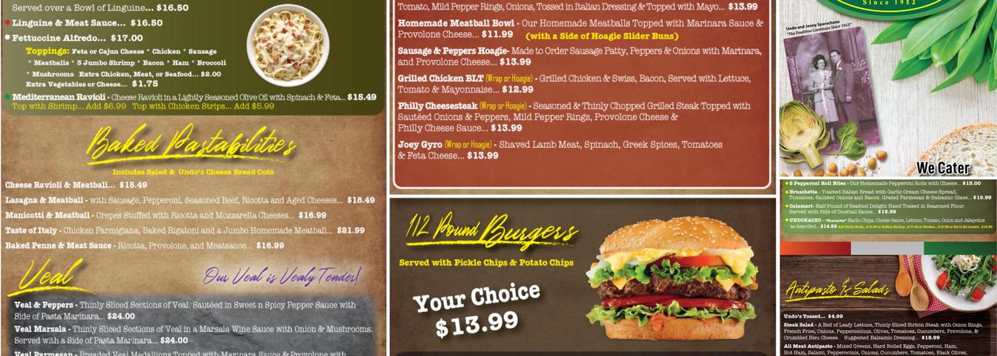 Undo's Catering & Office Menu