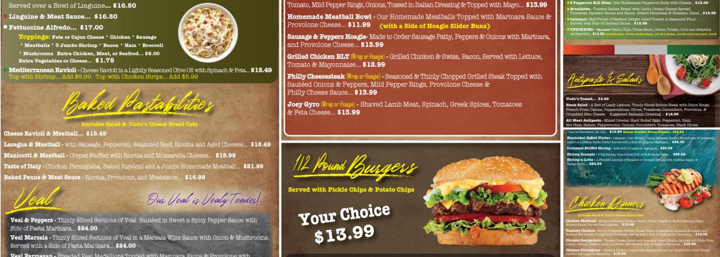 Undo's Catering & Office Menu