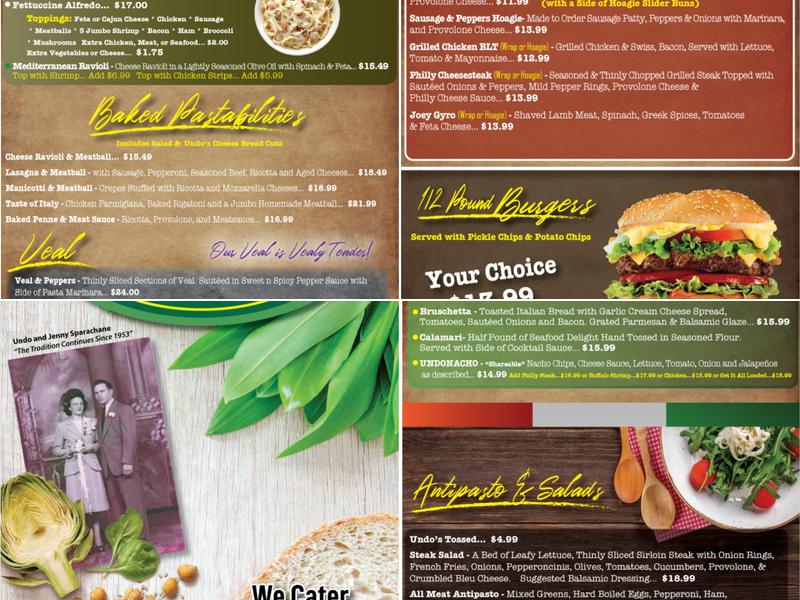 Undo's Catering & Office Menu