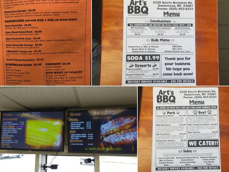 Art’s BBQ Menu