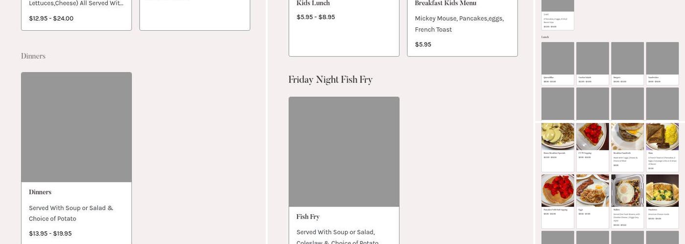 Main Street Cafe Menu