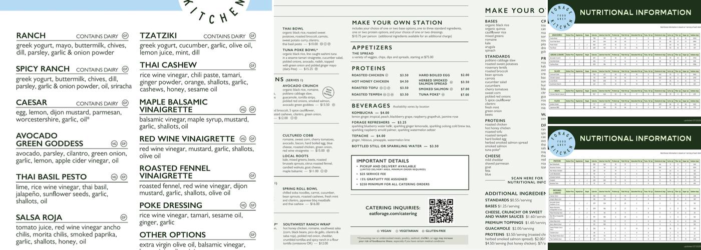 Forage Kitchen Menu
