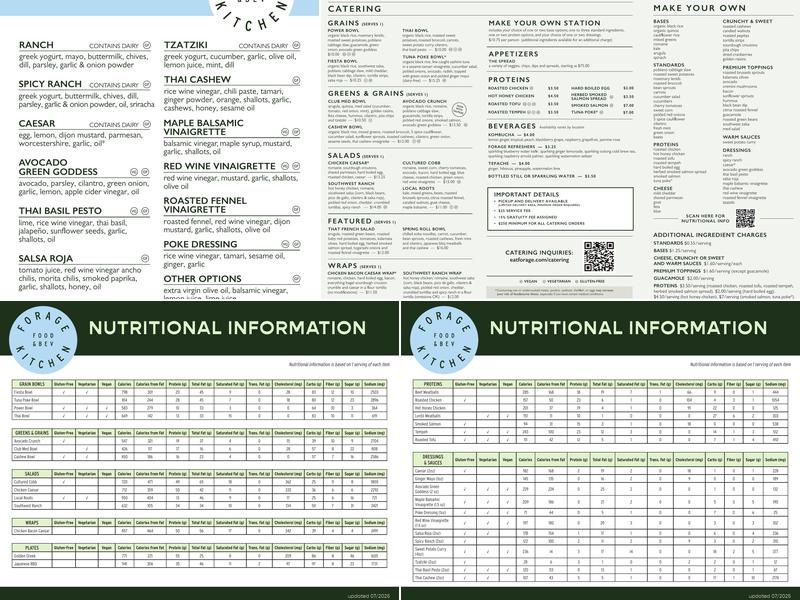Forage Kitchen Menu
