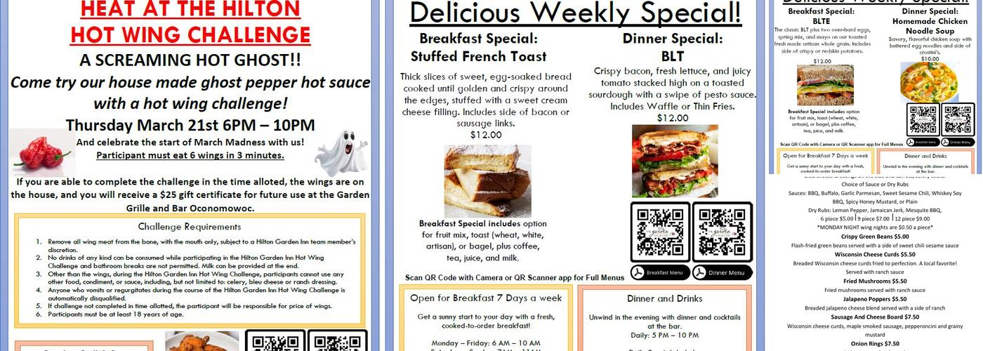 Garden Grille and Bar Menu