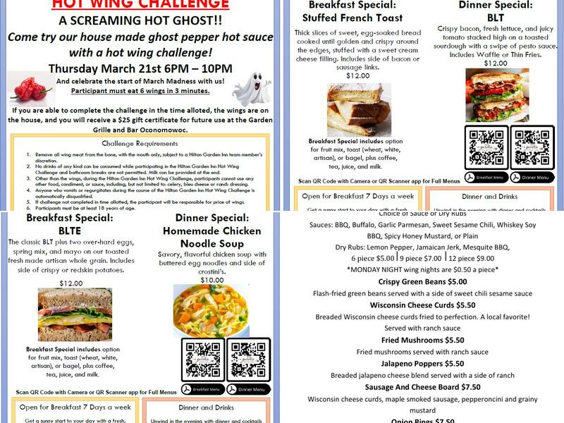 Garden Grille and Bar Menu