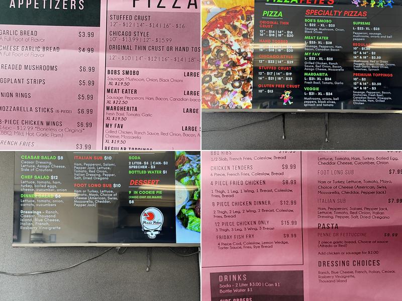 Pizza Pete’s Menu