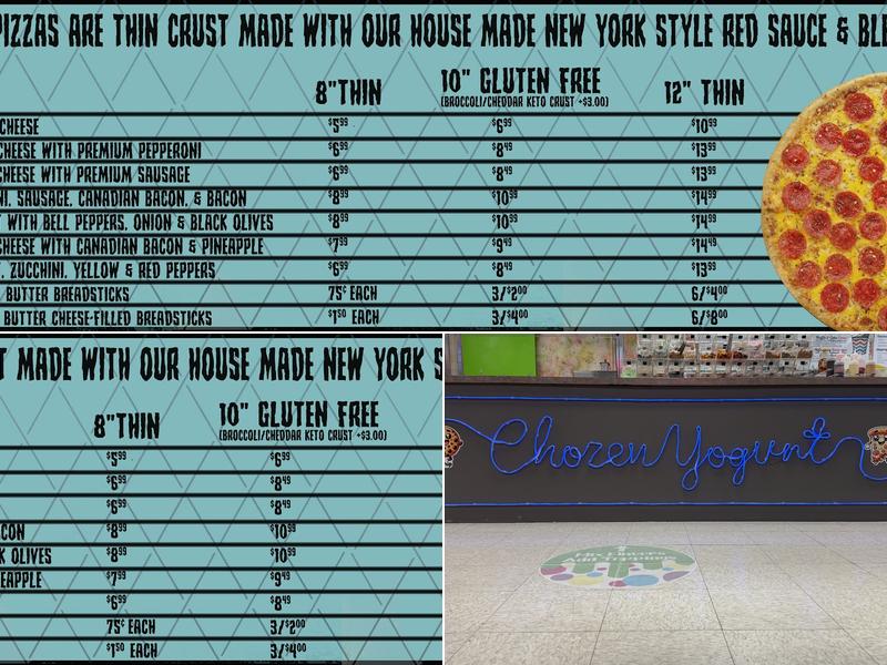 Chozen Yogurt Menu