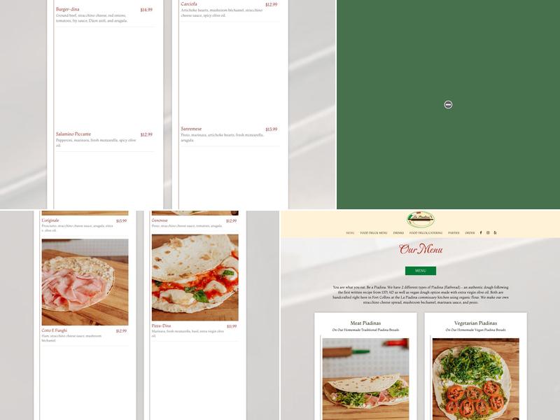 La piadina - Italian Flatbread Sandwiches Menu