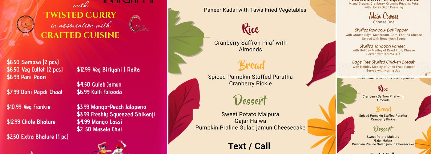Twisted Curry Menu