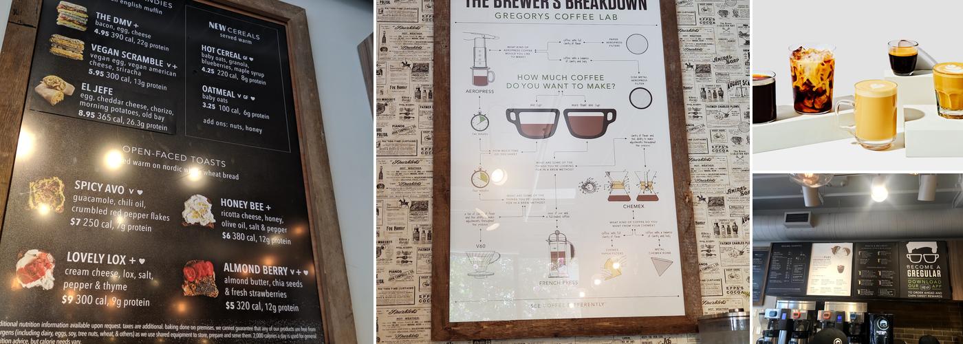 Gregorys Coffee Menu