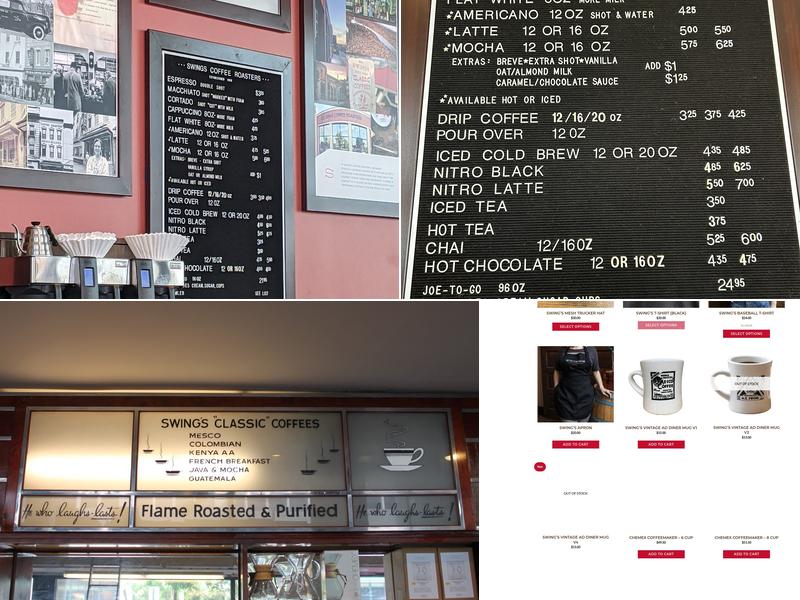 Swing's Coffee Menu
