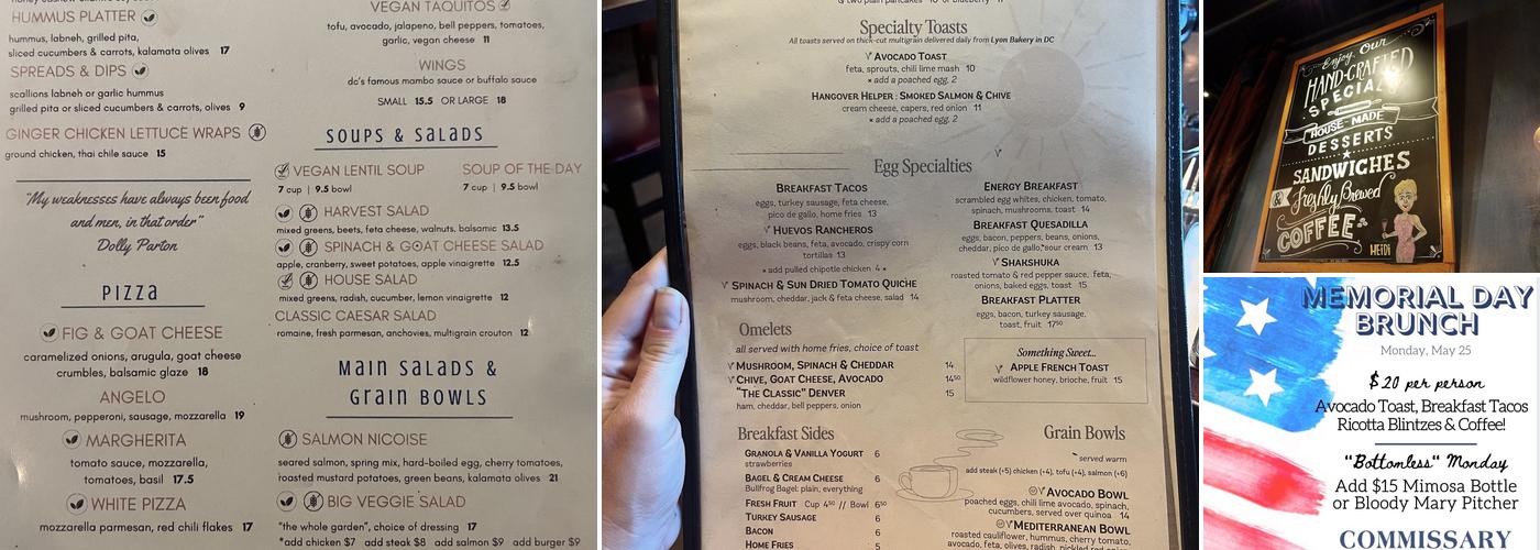 Commissary Menu