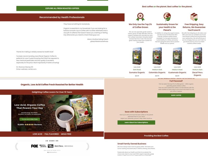 Java Planet Organic Coffee Roasters Menu