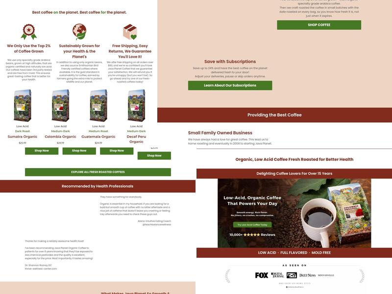Java Planet Organic Coffee Roasters Menu
