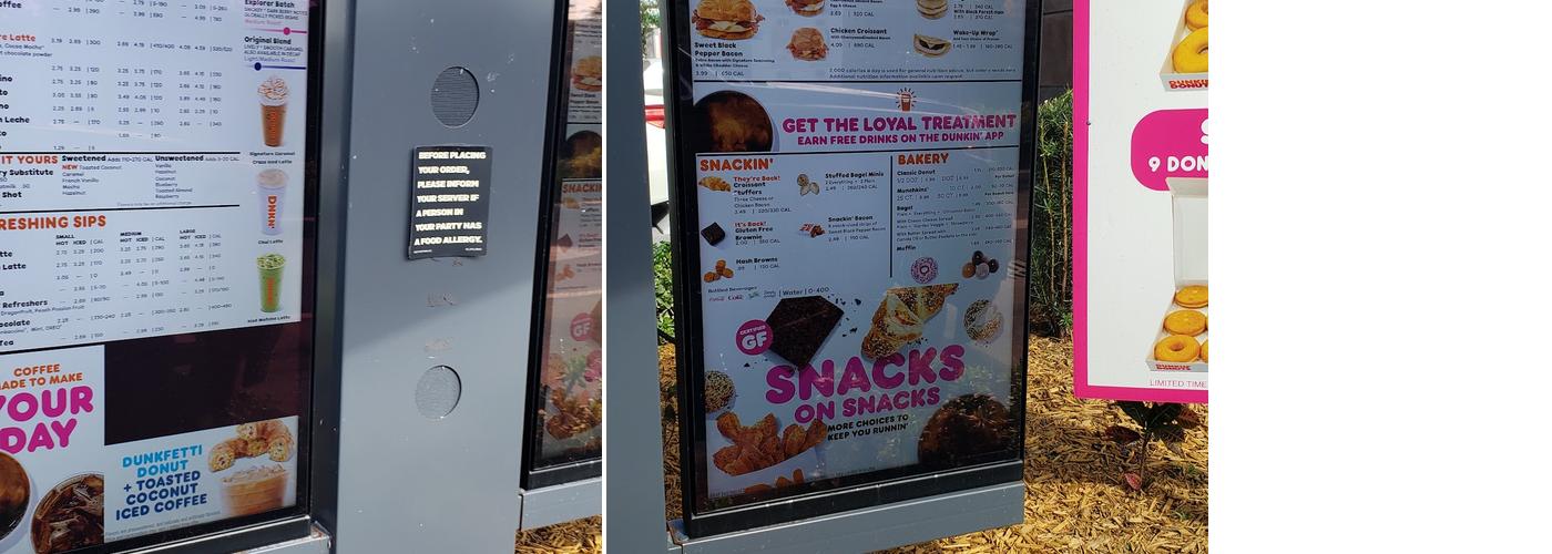 Dunkin' Menu