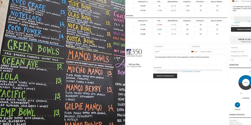 350 Las Olas Place -Private Menu