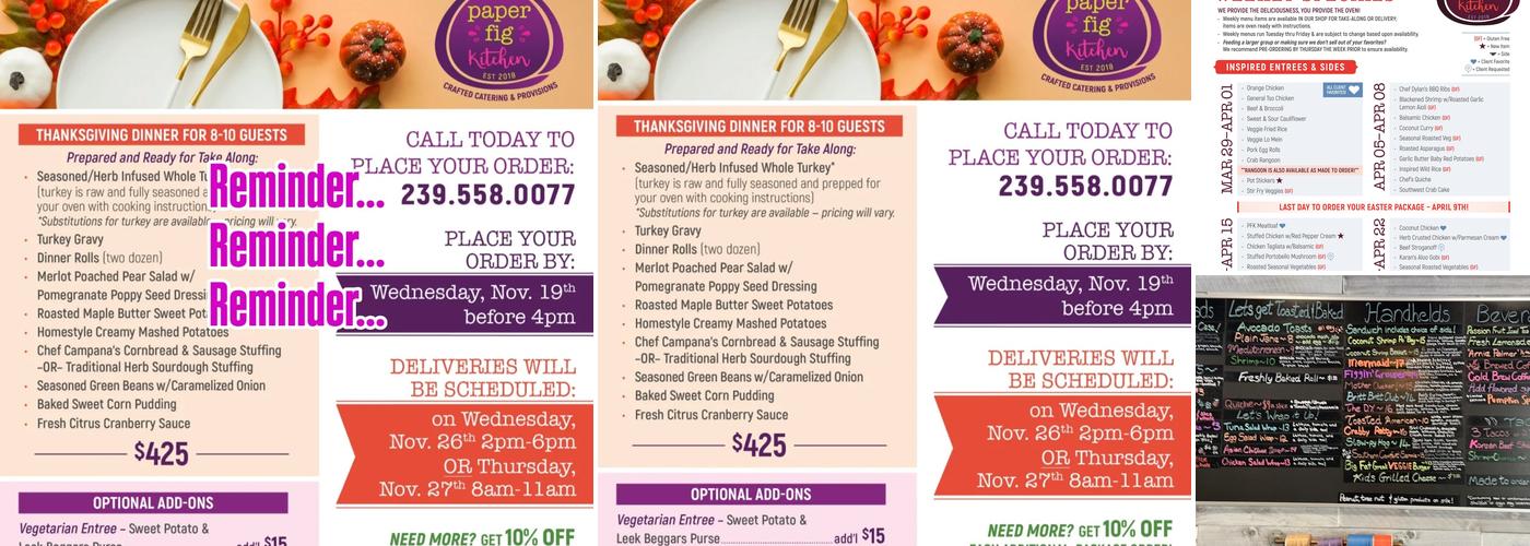 Paper Fig Kitchen Menu