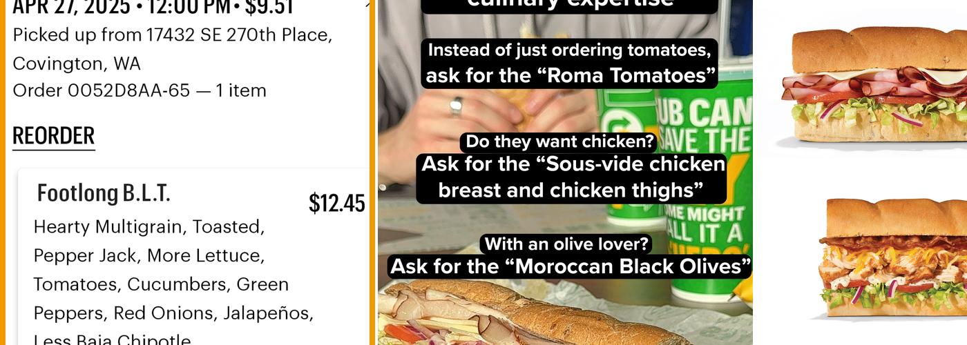 Subway Menu