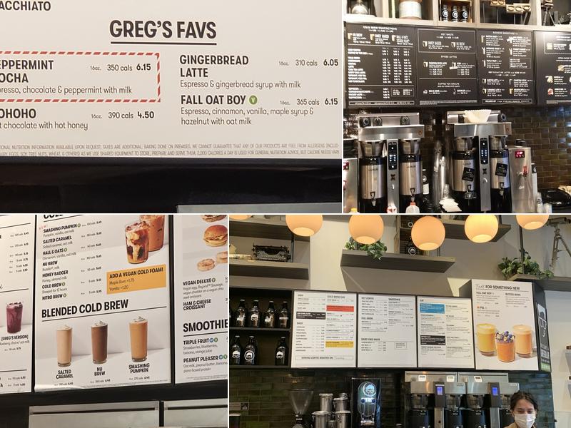 Gregorys Coffee Menu