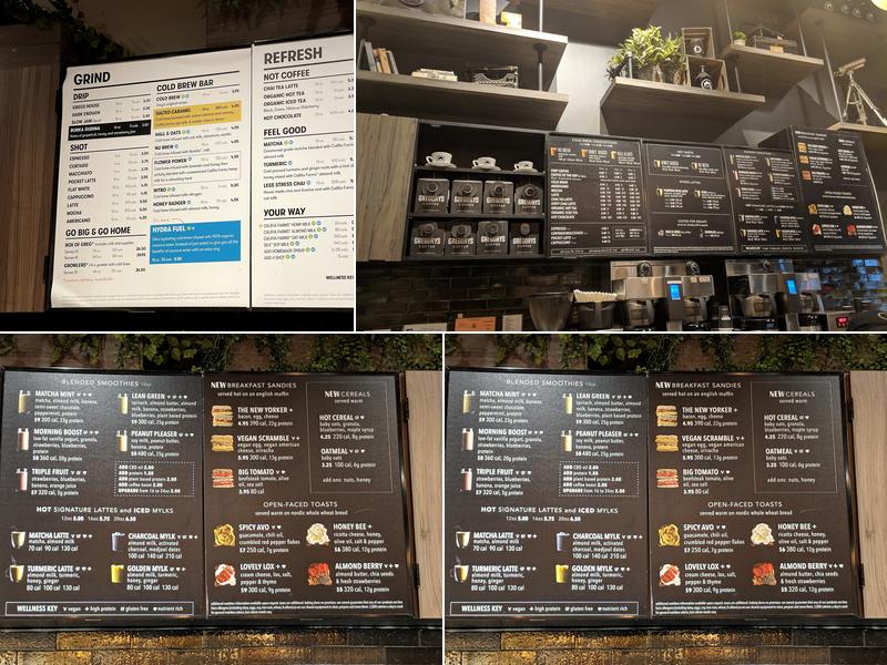 Gregorys Coffee Menu