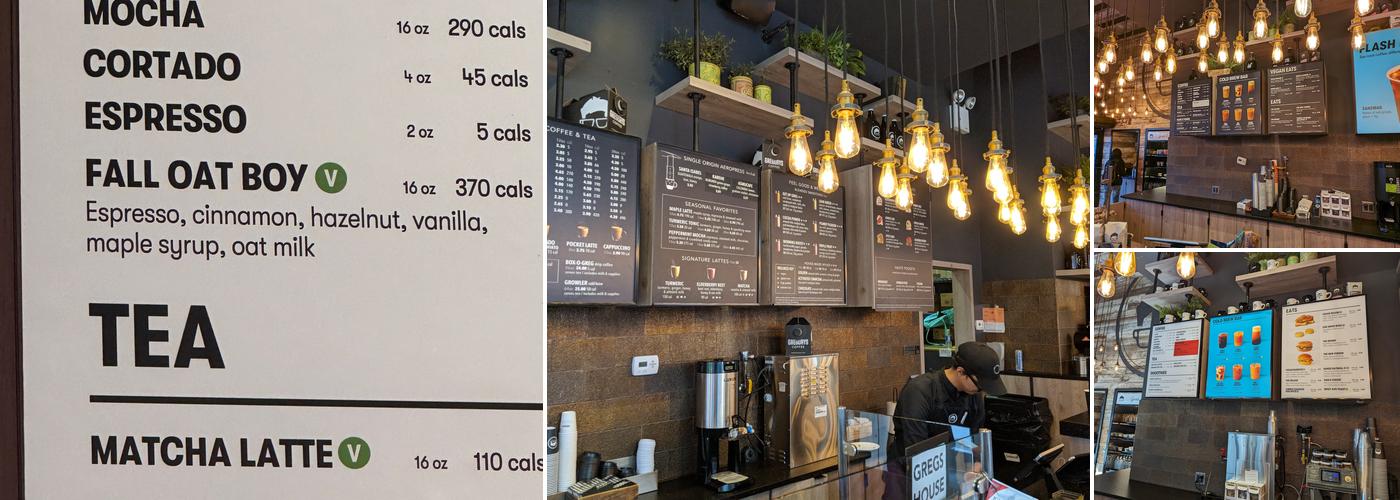 Gregorys Coffee Menu