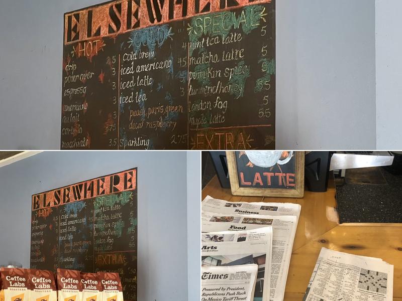 Elsewhere Espresso. Menu