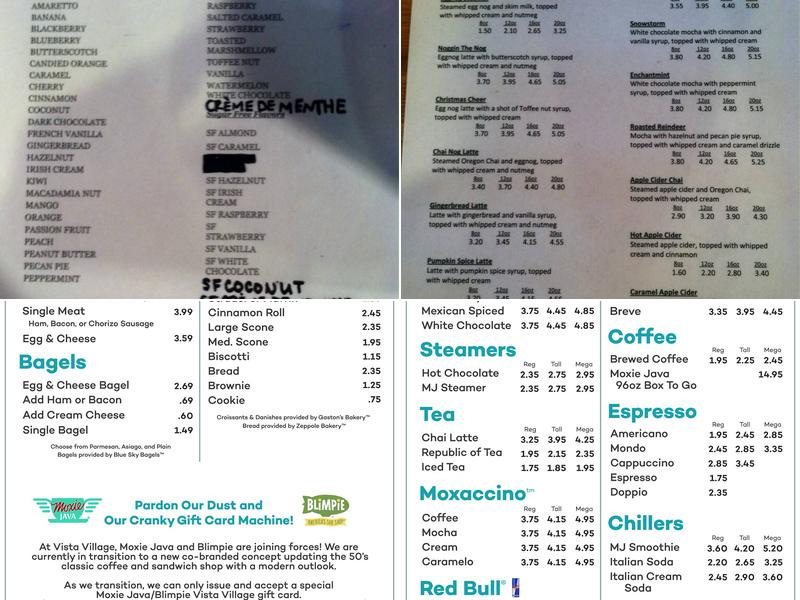 Moxie Java Menu