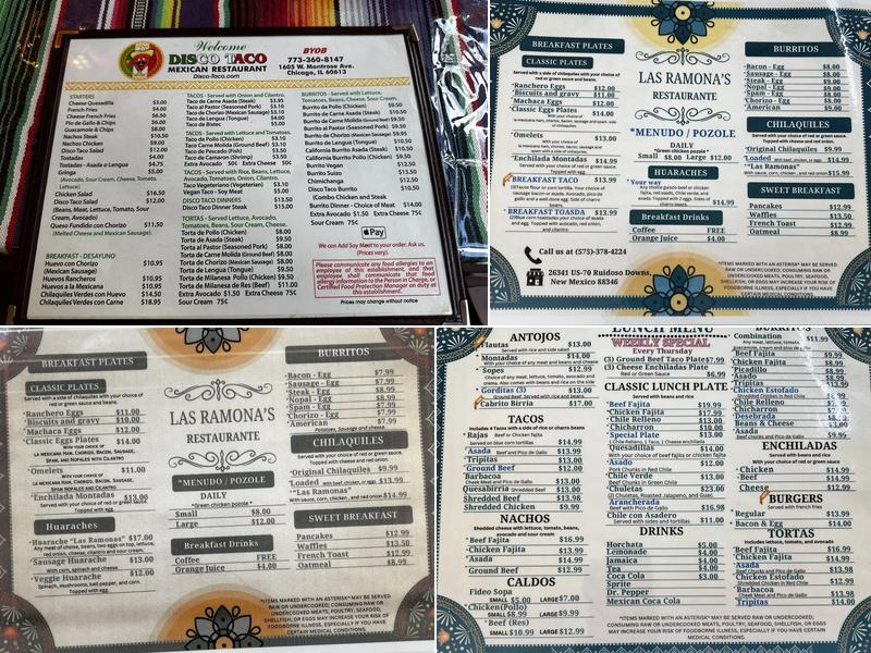 Disco Taco Menu