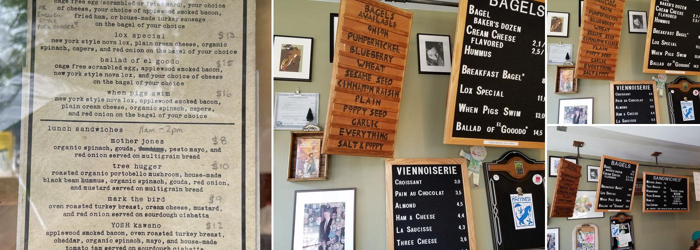 Beans & Bagels Menu