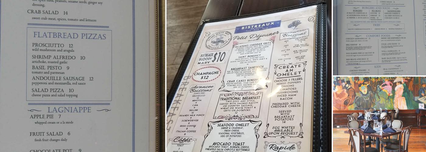 Bistreaux Menu
