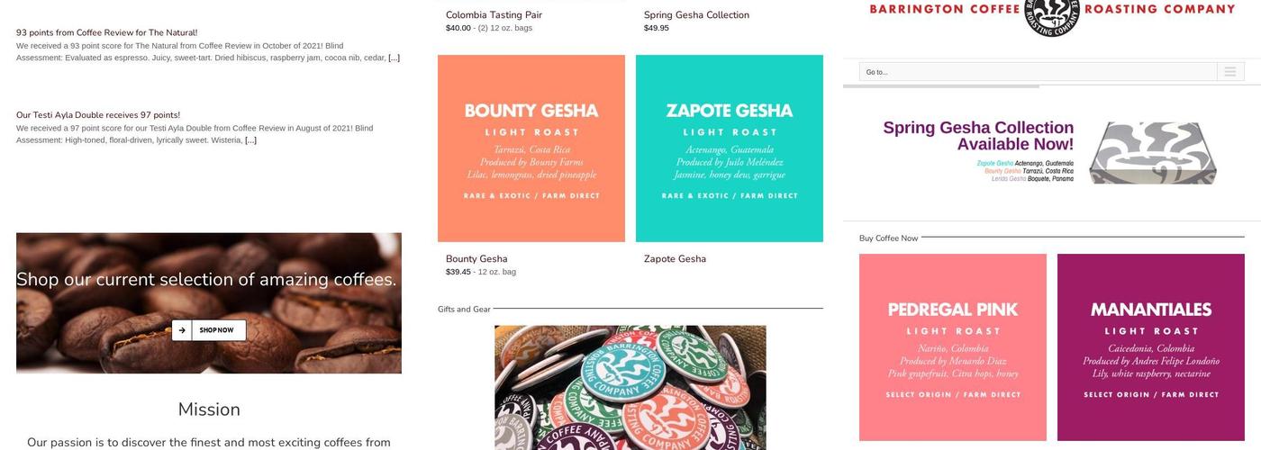 Barrington Coffee Roasting Company Menu