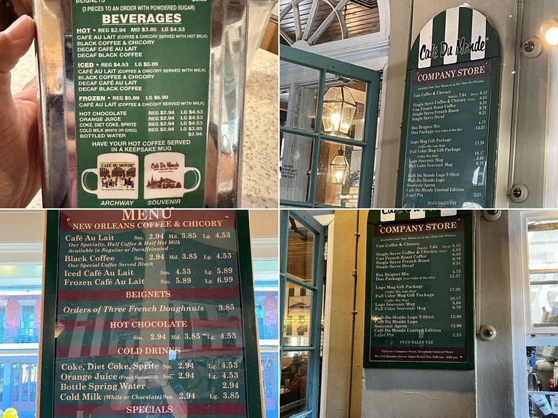 Café Du Monde Mail Order Menu