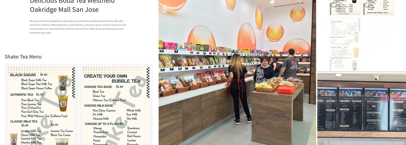 Shake Tea Menu