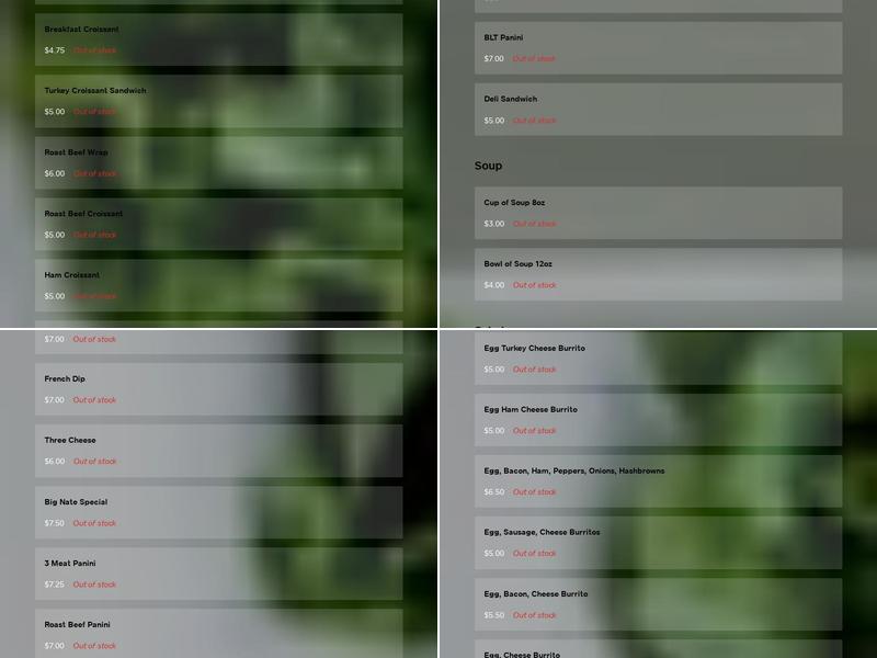 Casablanca Coffee Kiosk Menu