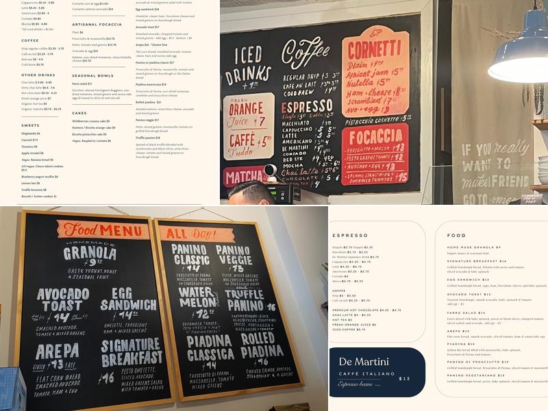 Caffè De Martini Menu