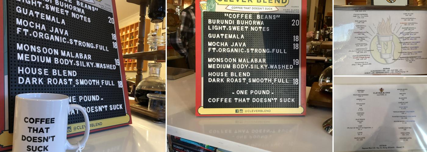 Clever Blend Menu