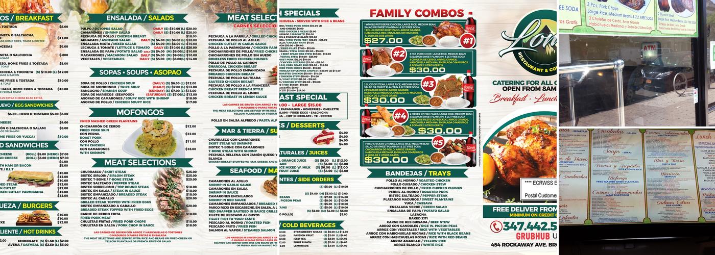 Loma Menu