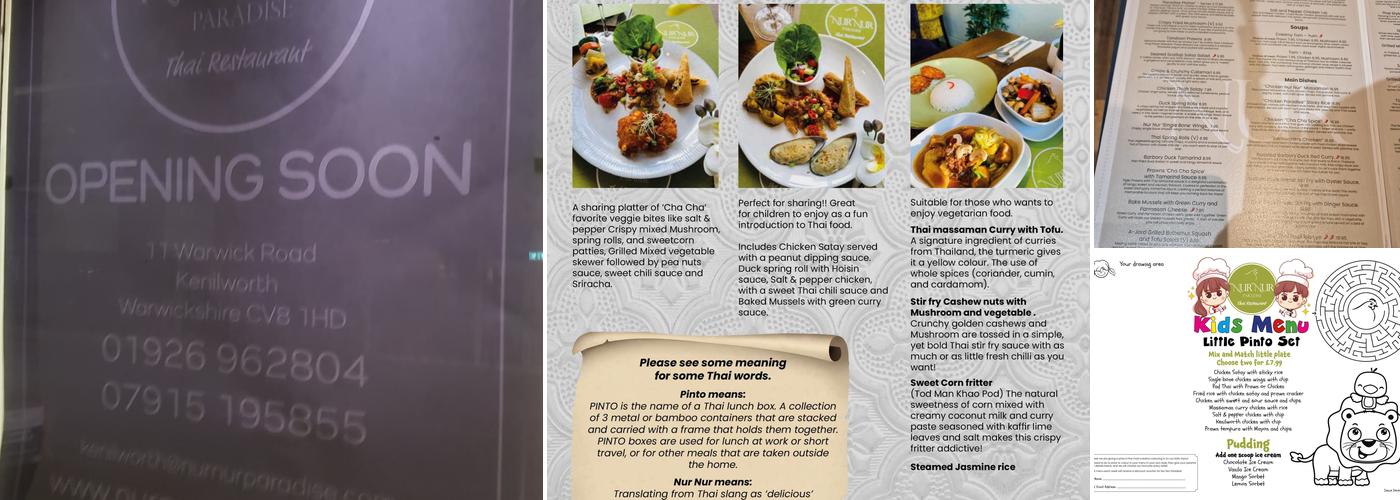 Nur Nur Paradise Menu