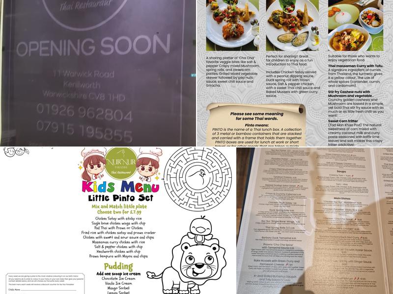 Nur Nur Paradise Menu