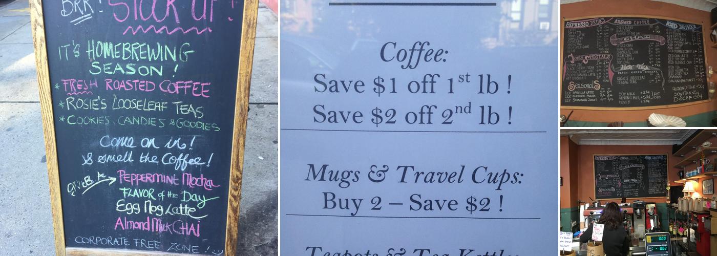 Java Joe Coffee Tea & Spice Merchant Menu