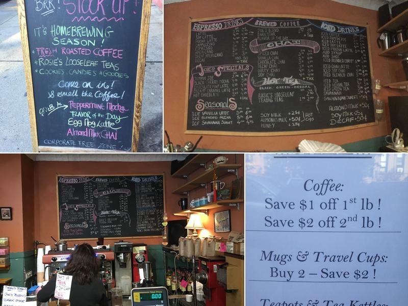 Java Joe Coffee Tea & Spice Merchant Menu